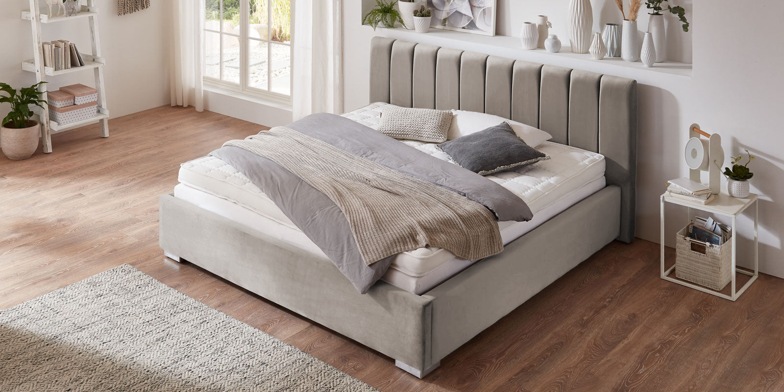 Pat Tapitat Santiago, cu Lada Rabatabil, Verde-Smarald, Prestigehome.ro, Prestige, #Color_swing-bej