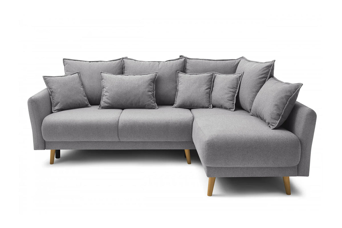 Colțar Extensibil JULIET, cu ladă de depozitare, variante stânga/dreapta, 240x166x95 cm Gri-Deschis-Como Dreapta Prestige Home