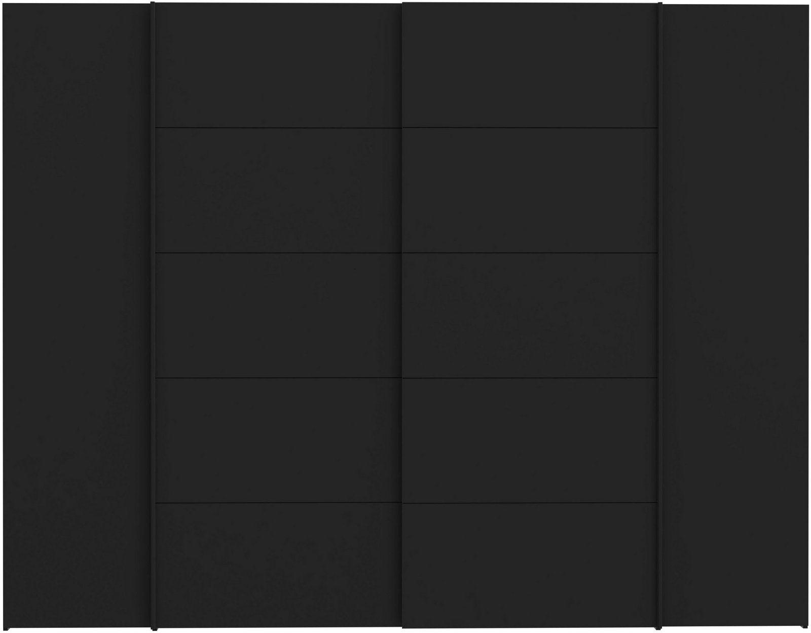 Dulap Narago combinat cu uși glisante și batante, negru/alb, 270×210×61 cm Arboteca