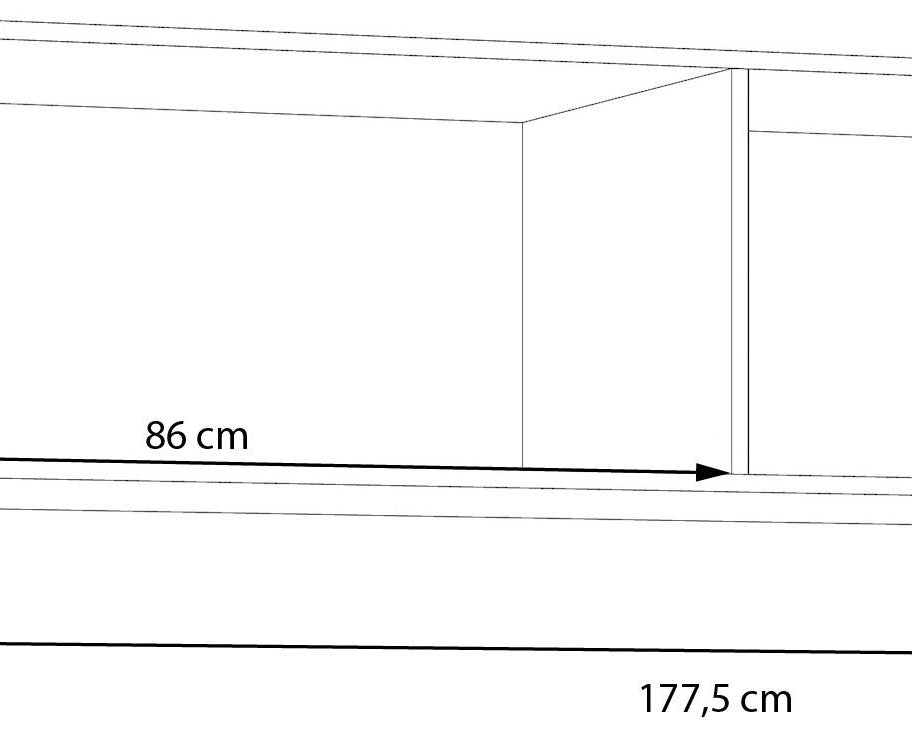 Suprapozabil pentru dulap, alb, 177,5x54,2x38,1 cm Arboteca