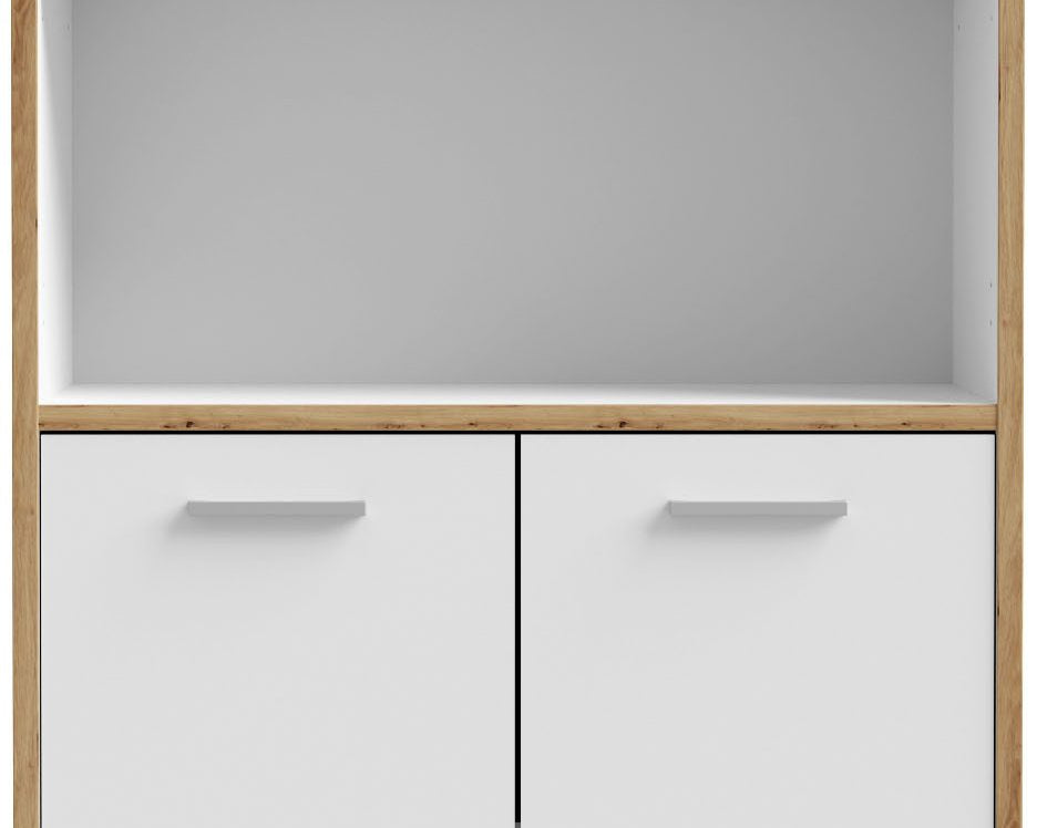 Dulap pentru birou Keflav, 2 uși, 5 rafturi, PAL FSC®, 84,5×41,5×226,5 cm Arboteca