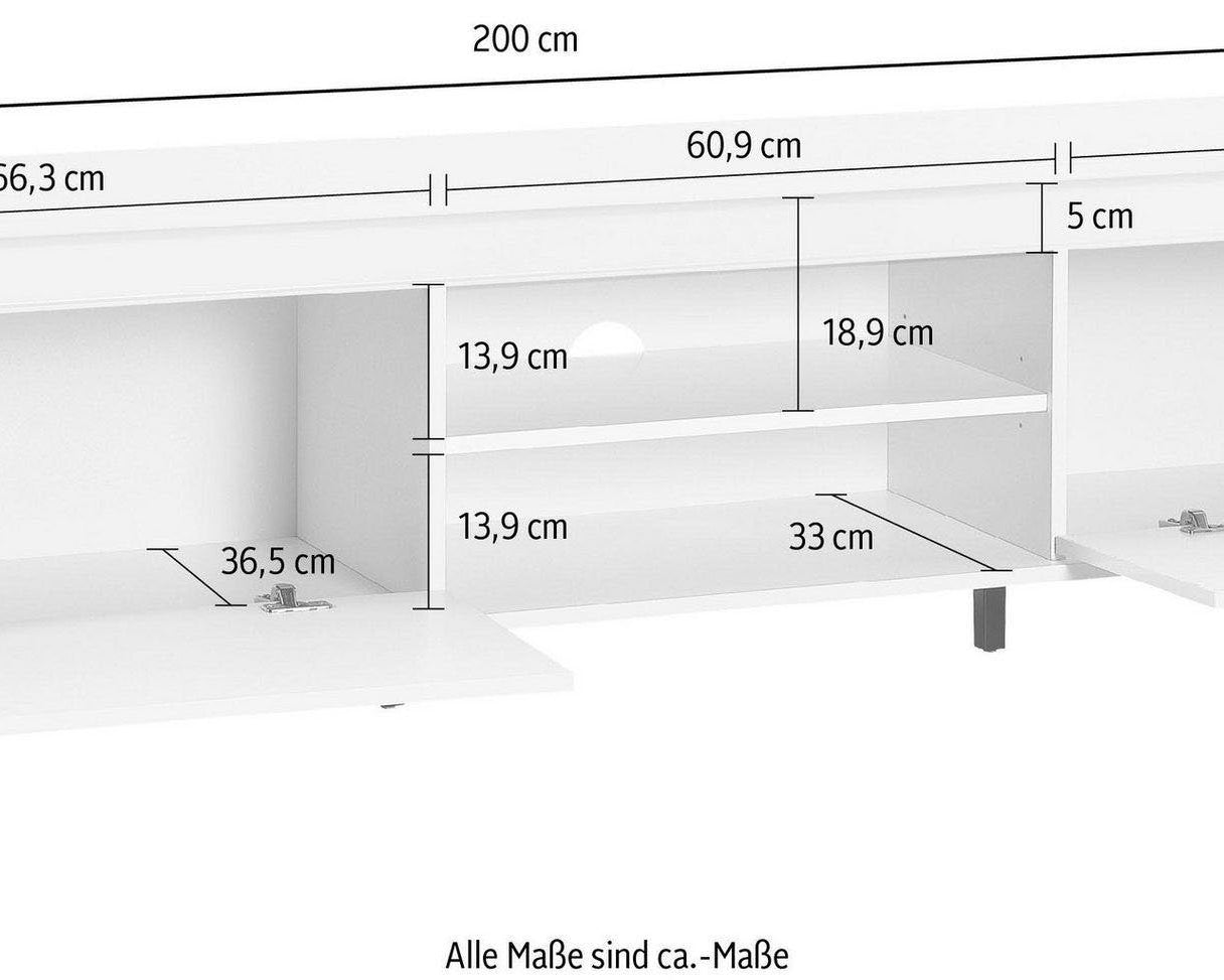 Comodă TV Genio Industrial, 200 cm, stejar/antracit Arboteca