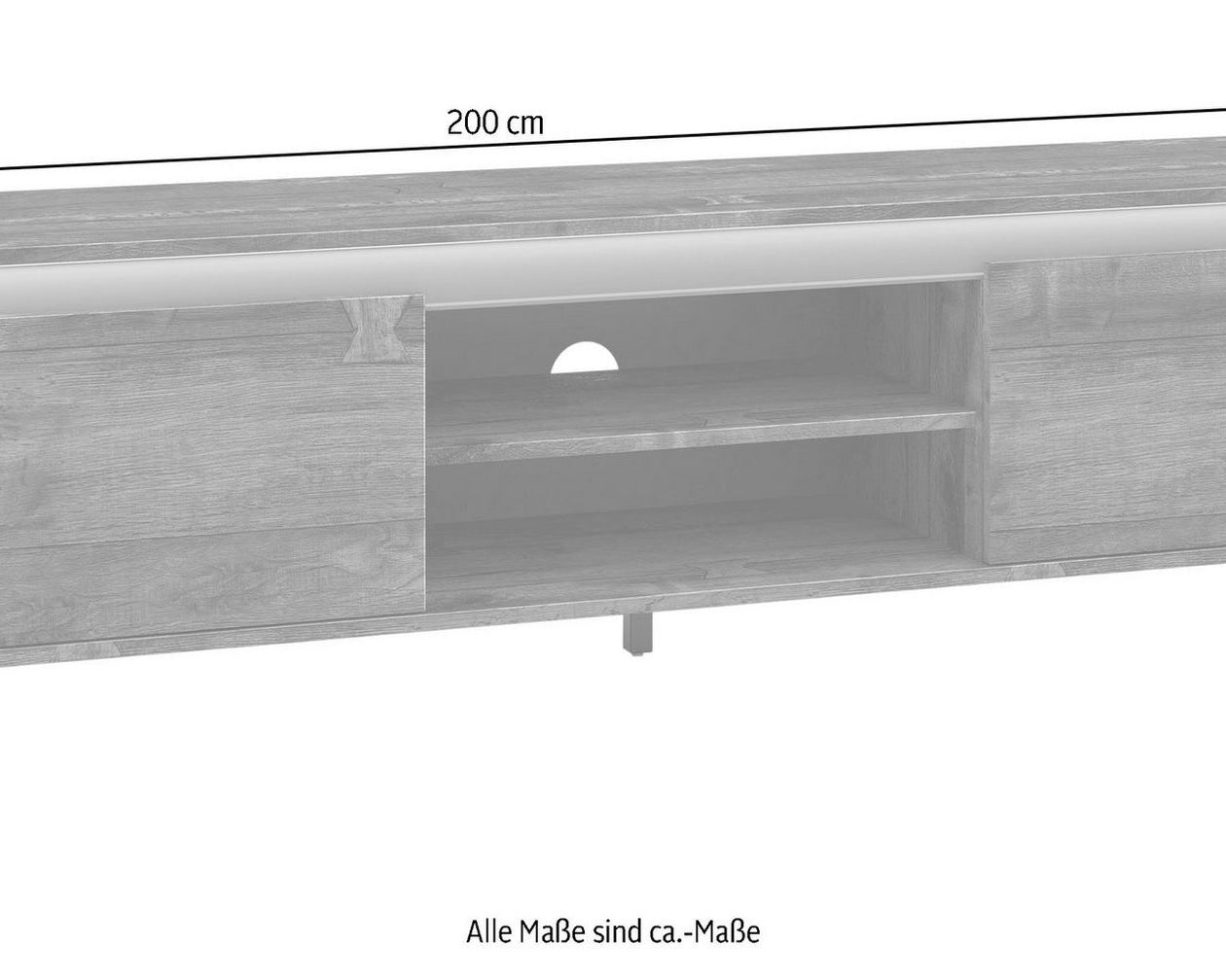 Comodă TV Genio Industrial, 200 cm, stejar/antracit Arboteca