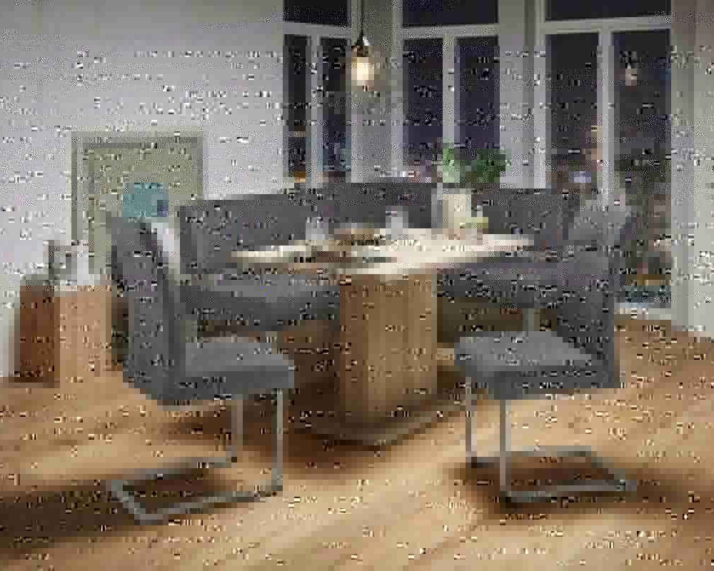 Set 2 scaune tapitate Rab, rama metal cromat, gri deschis Arboteca