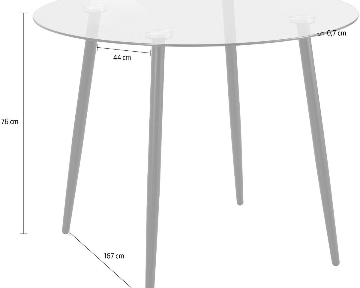 Masă sticlă Danny, pătrată, 100 cm Arboteca