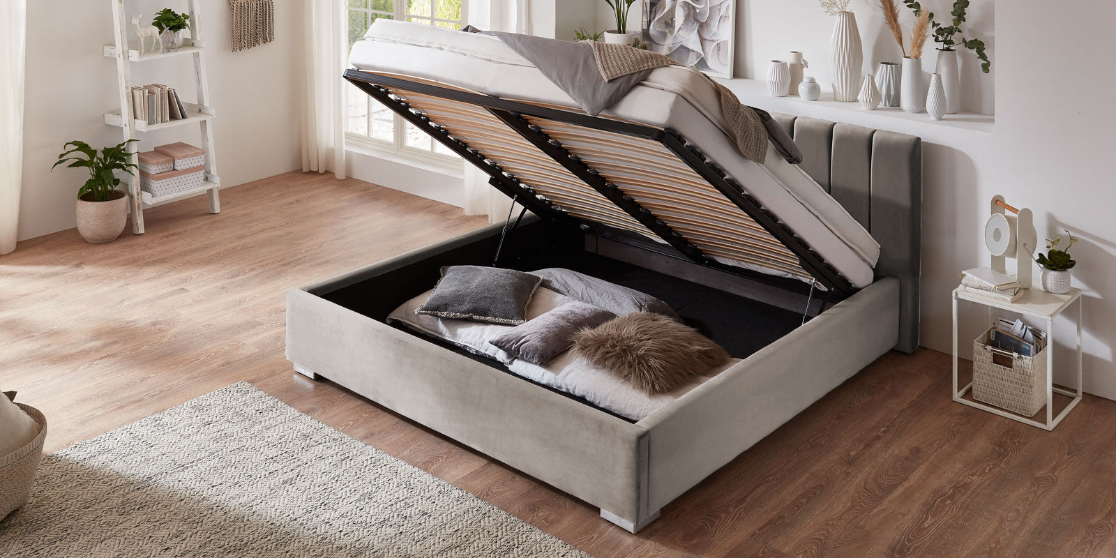 Pat Tapitat Santiago, cu Lada Rabatabil, Verde-Smarald, Prestigehome.ro, Prestige, #Color_swing-bej