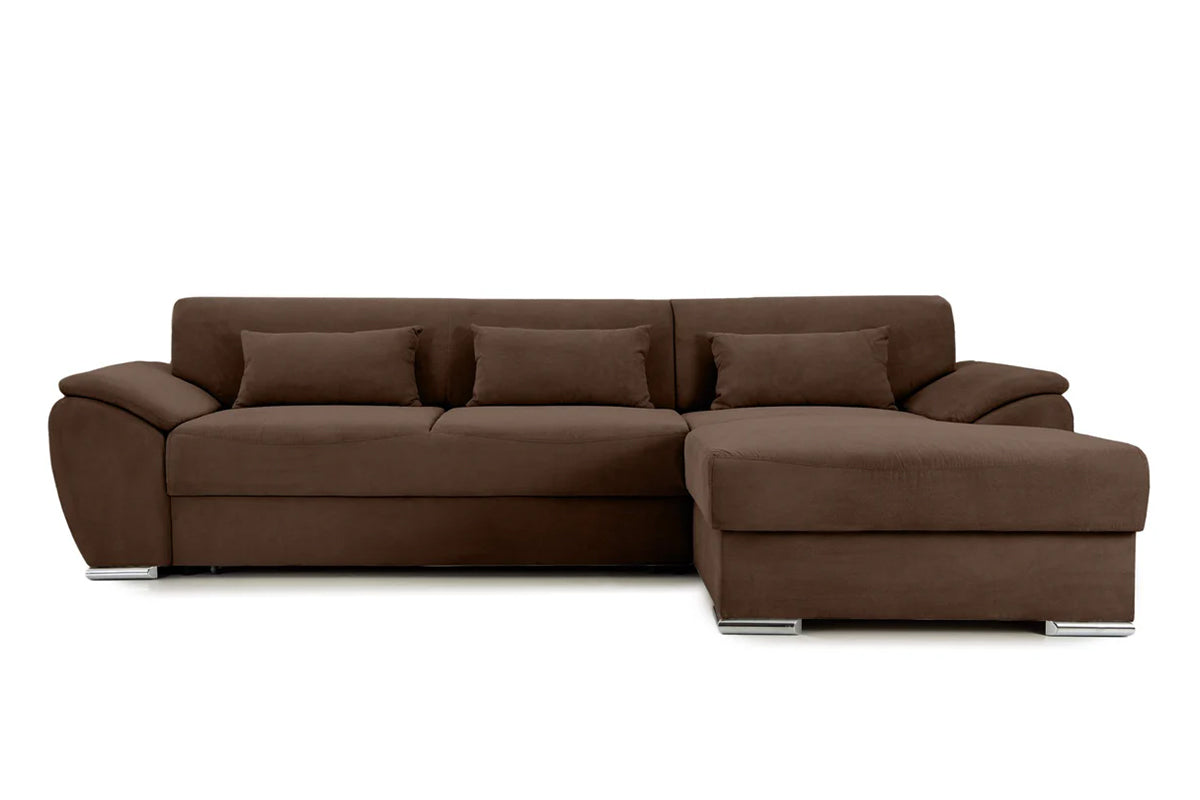 Colțar Extensibil PICASSO, cu ladă de depozitare, variante stânga/dreapta 300x170x80 cm #color_Maro-Enjoy