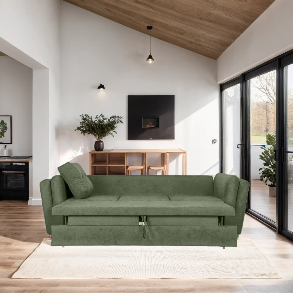 Canapea Extensibila 3 locuri JAZZ, 250x105x70 cm, Turcoaz - Prestigehome.ro - Canapea 3 Locuri - Prestige - #color_Verde-enjoy