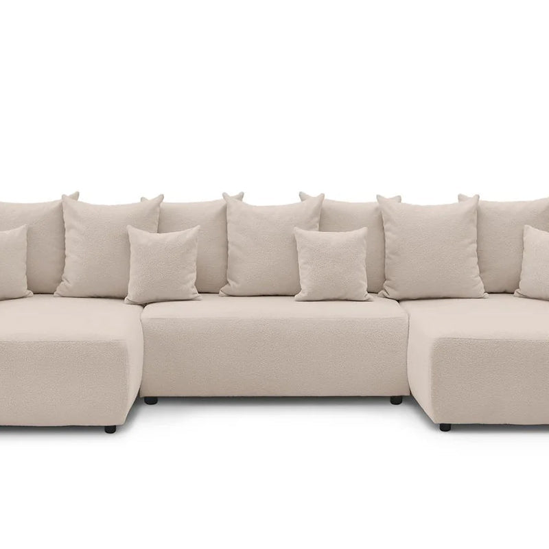 Colțar Extensibil, în formă de U, LIVIGNO, cu ladă de depozitare, 347x154x80 cm Bej-Anthology Prestige Home