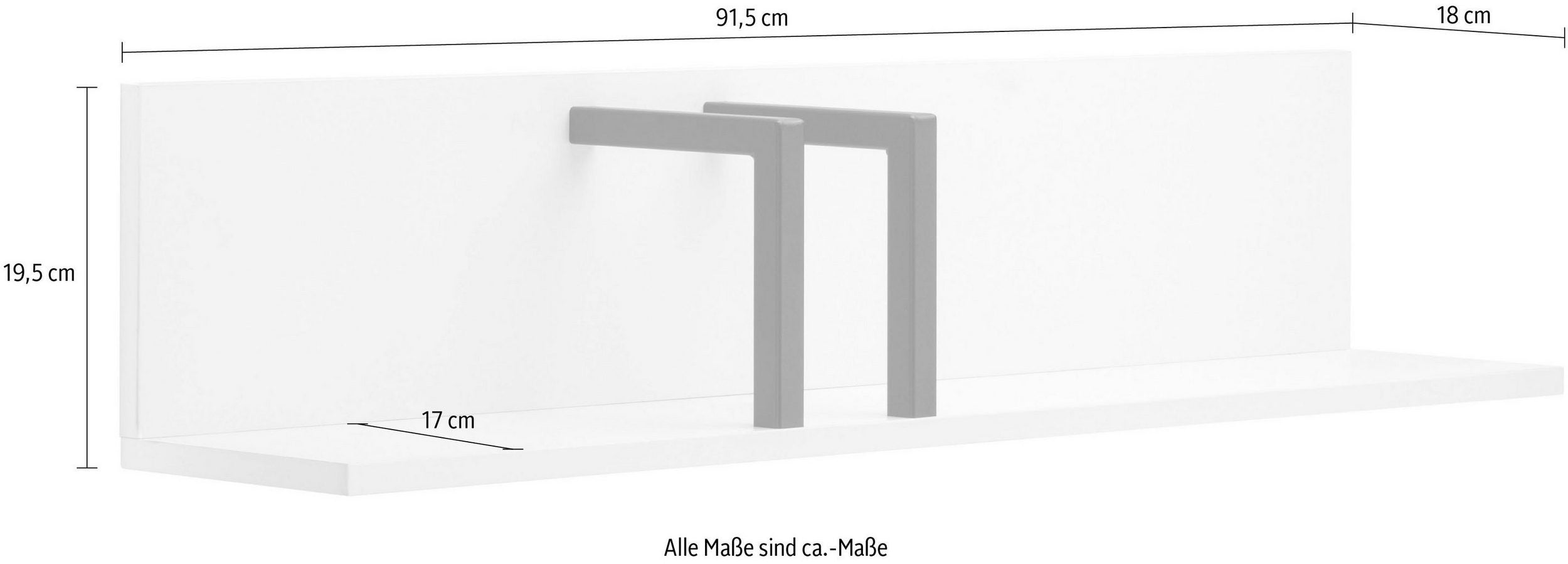 Poliță de perete Pariso 91,5 cm, PAL melaminat Arboteca