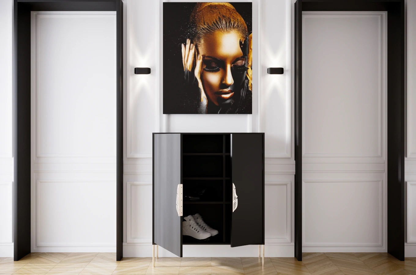 Pantofar Ayana, Negru/Auriu Arboteca