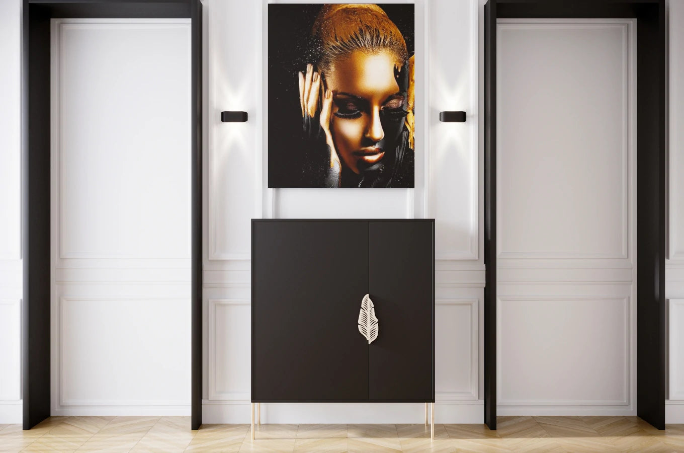 Pantofar Ayana, Negru/Auriu Arboteca