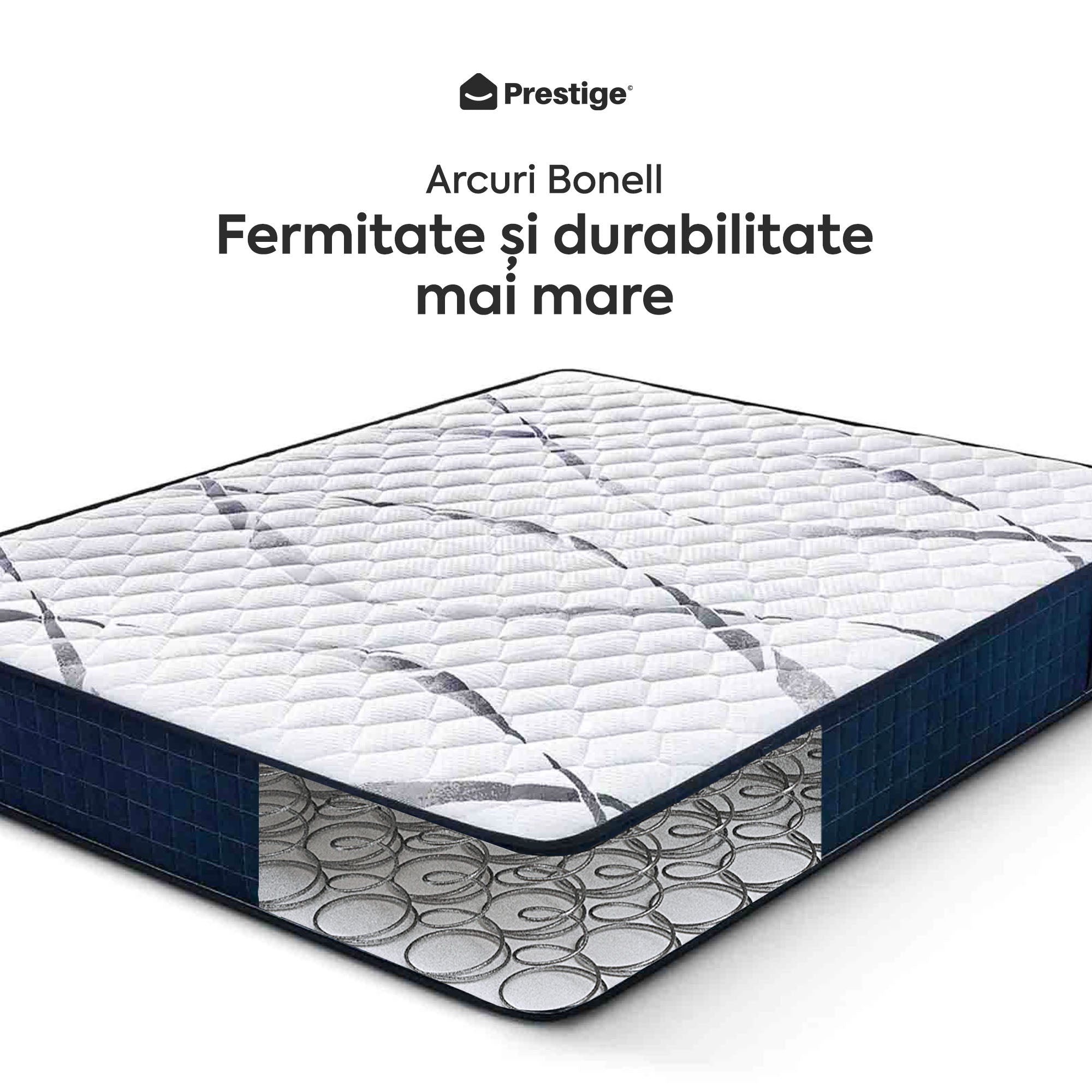 Saltea Ideal Sleep HOTEL SERIES NIGHT LUX, superortopedică, cu spumă poliuretanică și arcuri, husă cu aerisire optimă, Grosime 26 cm - Prestige Home