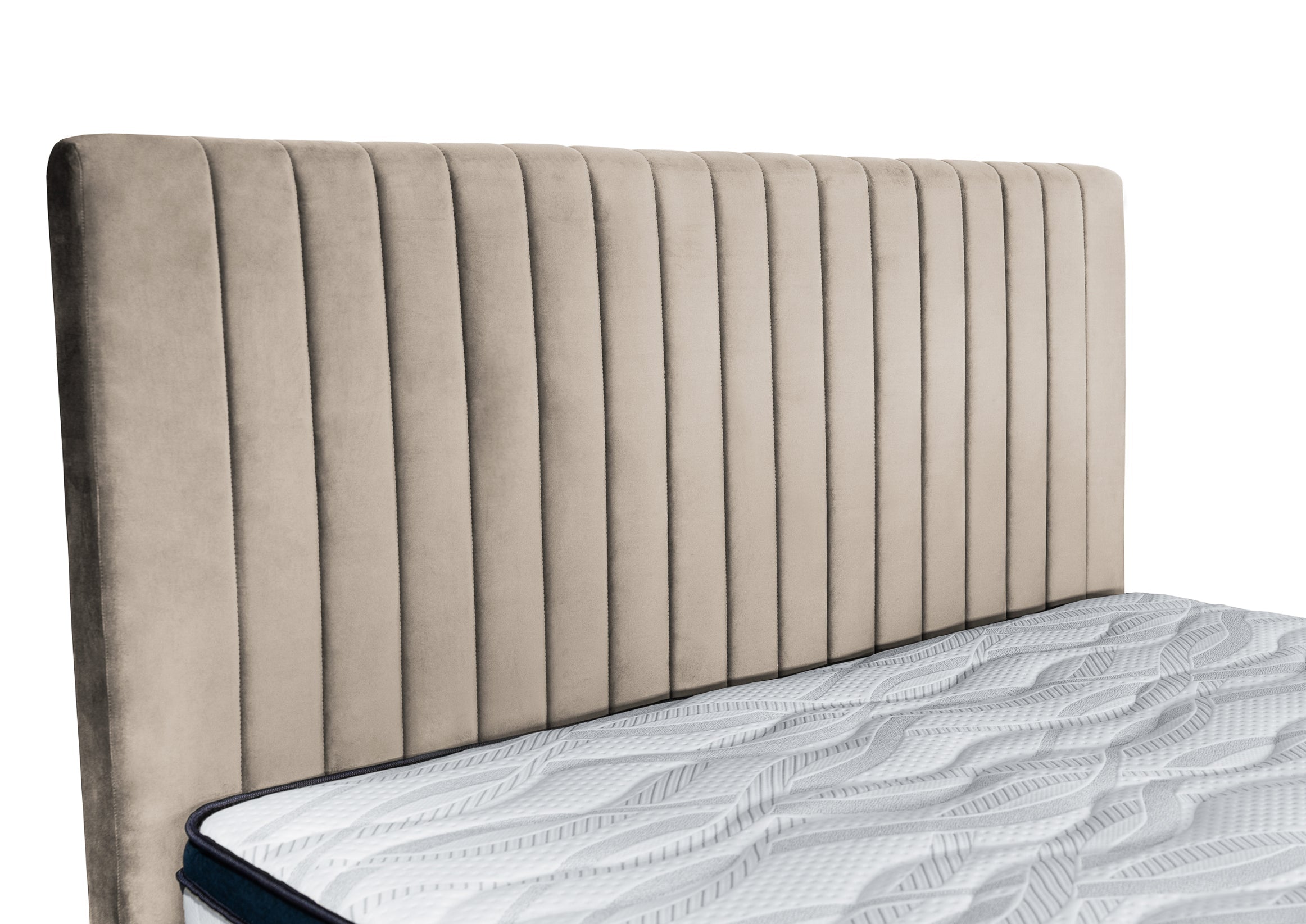 Pat tapițat Dino, cu somieră și picioare înalte #color_Bej-Velluto