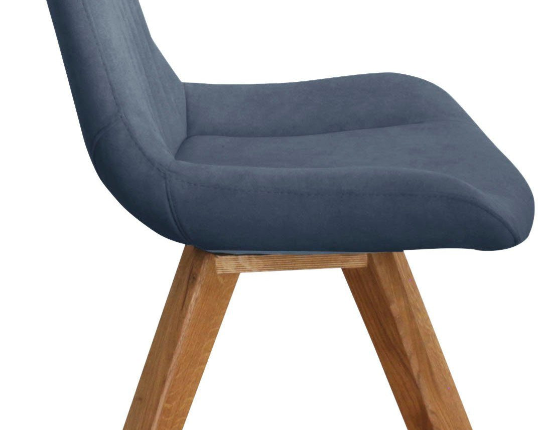 Set de 6 scaune „Bratislava” – lemn masiv FSC®, velur catifelat, nuanță albastru „Cloud 74” Arboteca