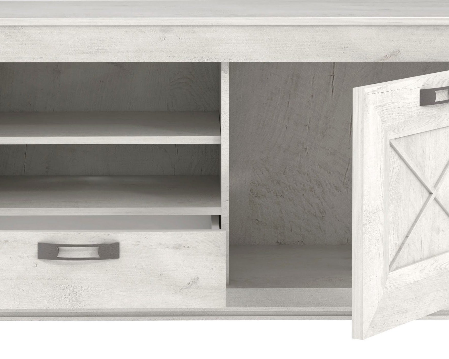 Comodă TV Kashmir, stil rustic, PAL , 122,7×48,2×66,6 cm Arboteca