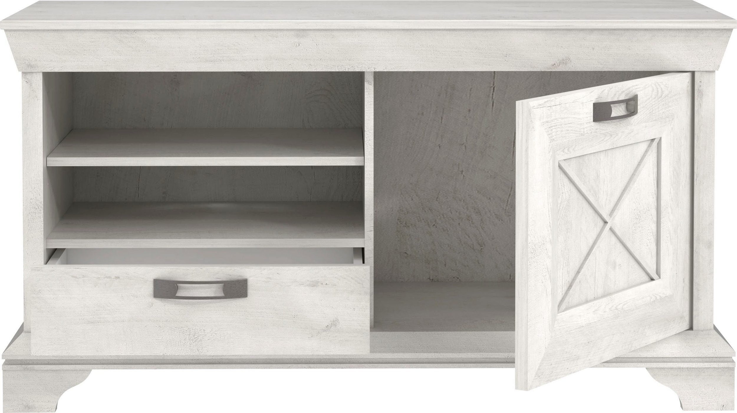 Comodă TV Kashmir, stil rustic, PAL , 122,7×48,2×66,6 cm Arboteca