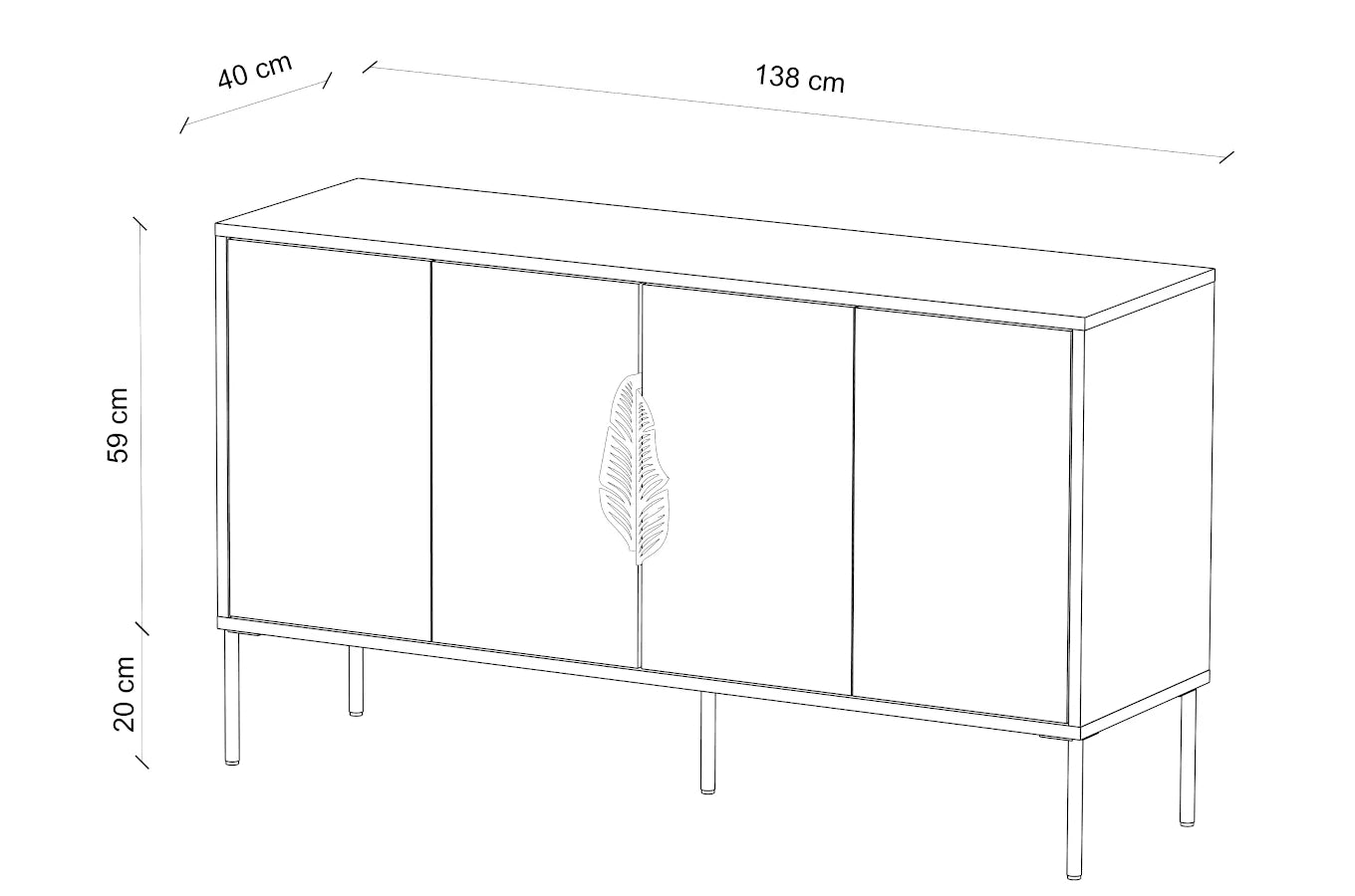 Comoda Ayana, Alb / Argintiu Arboteca