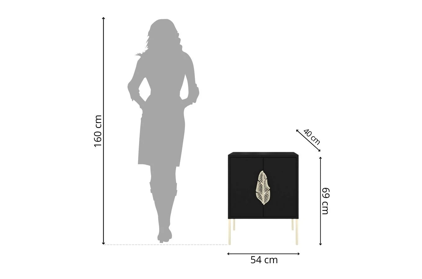 Noptiera Ayana, Negru/Auriu Arboteca