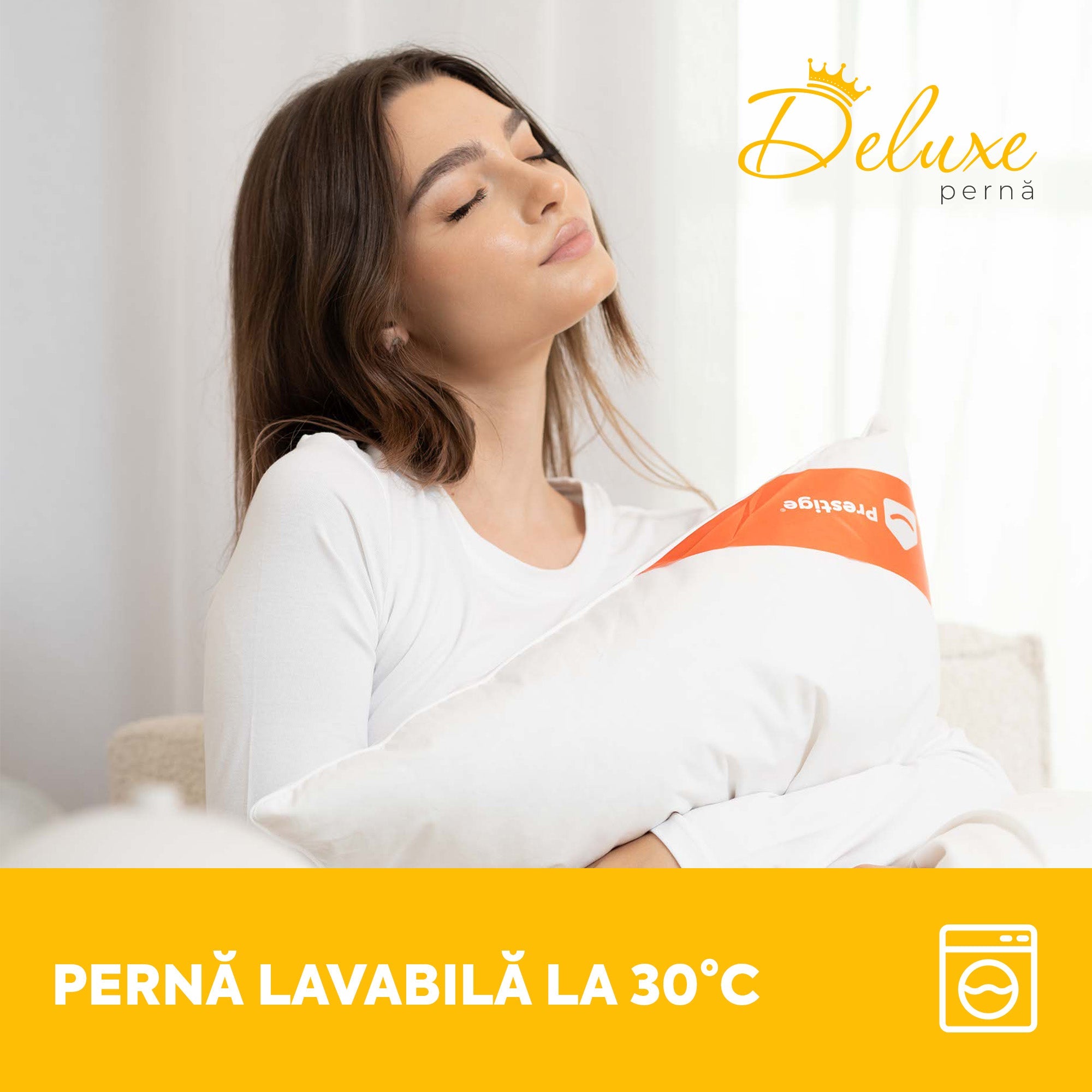 Set 2 x Perne Deluxe cu pene și puf de gâscă, husă bumbac, 50x70 cm Arboteca