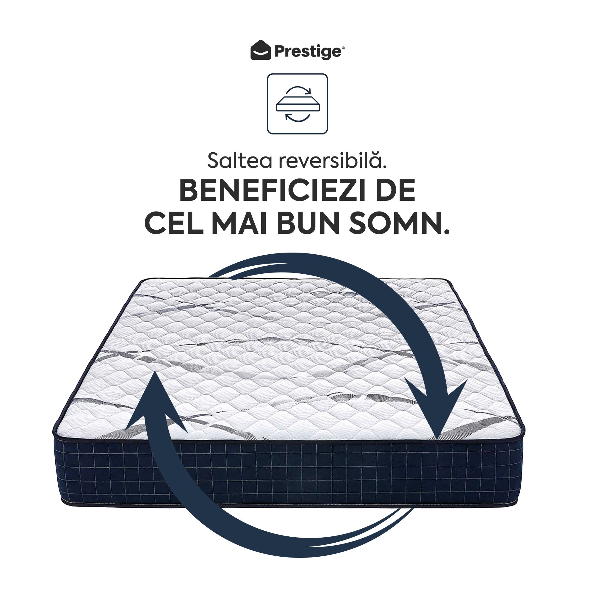 Saltea Ideal Sleep HOTEL SERIES NIGHT LUX, superortopedică, cu spumă poliuretanică și arcuri, husă cu aerisire optimă, Grosime 26 cm - Prestige Home