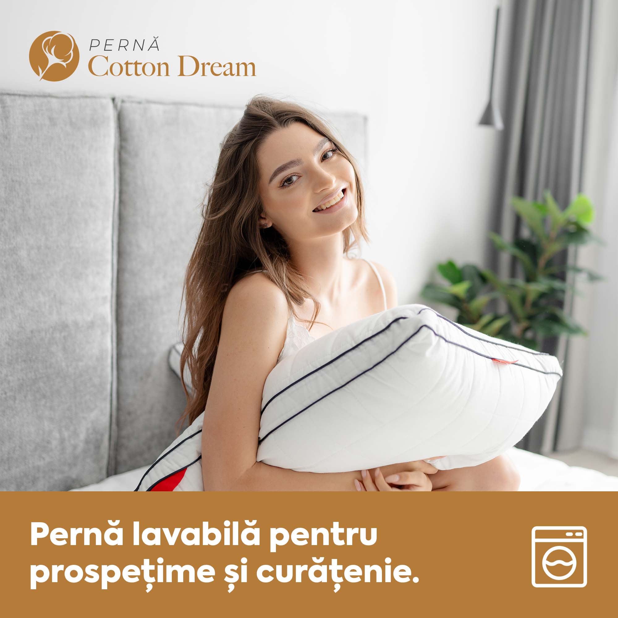 Set 10 x Perne Cotton Dream cu microfibră, husă bumbac, 50x70 cm Arboteca