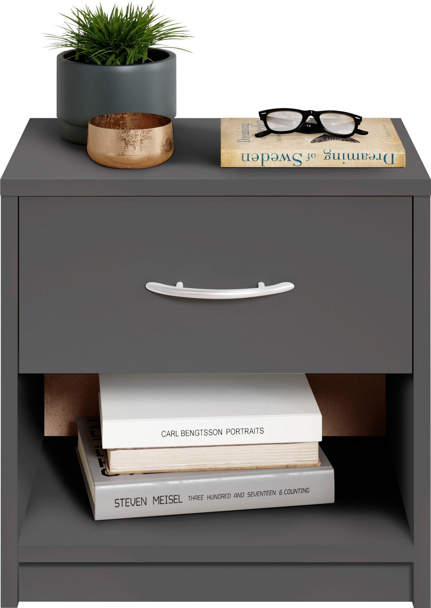 Noptiera Pepe, 39 cm latime, Negru Arboteca