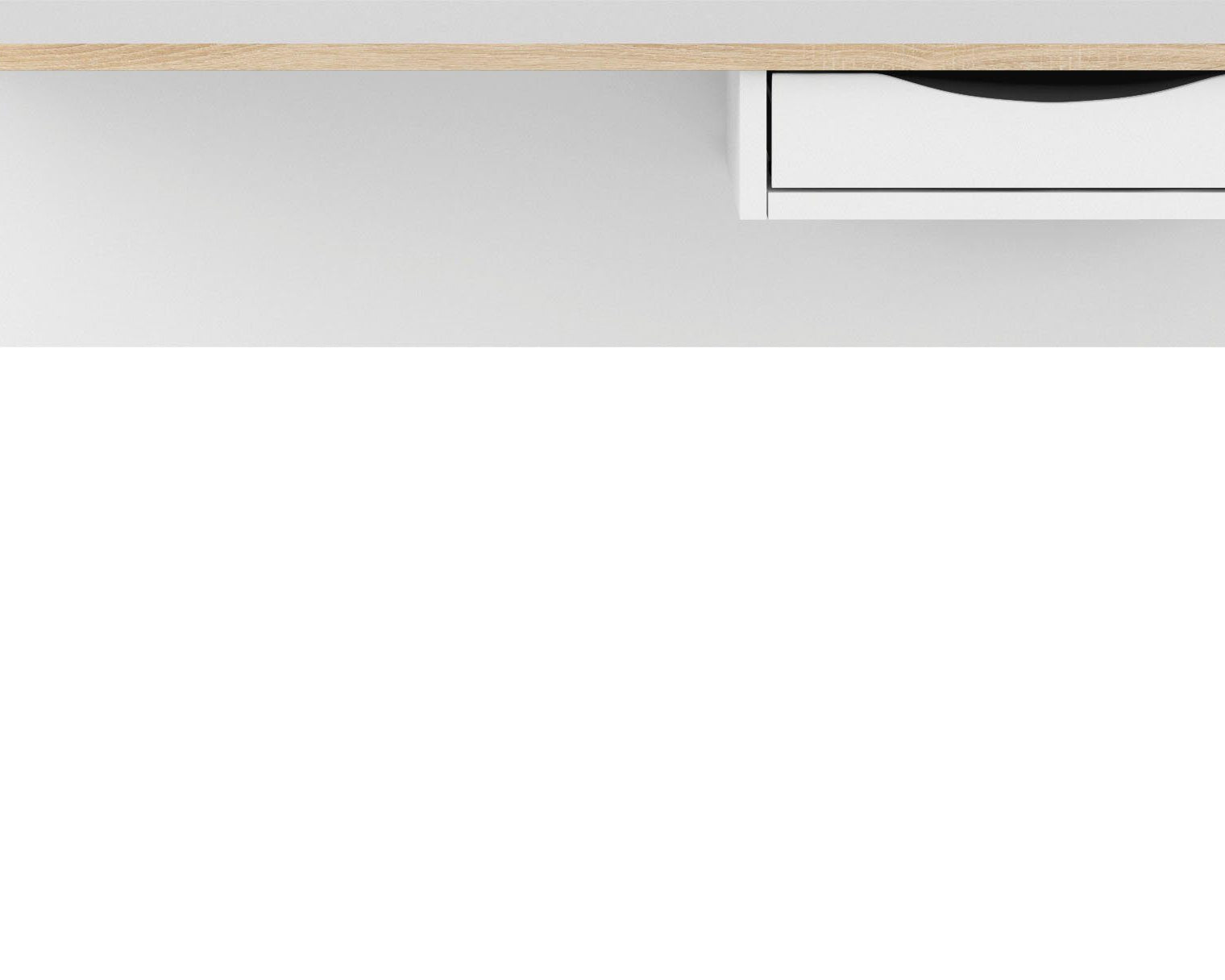 Birou Plus cu sertar, alb, 130 cm Arboteca