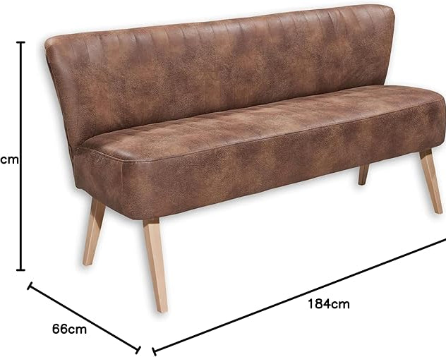 Bancă tapițată Marcel, living / dining, gri, stil modern, 184x87x66 cm Arboteca