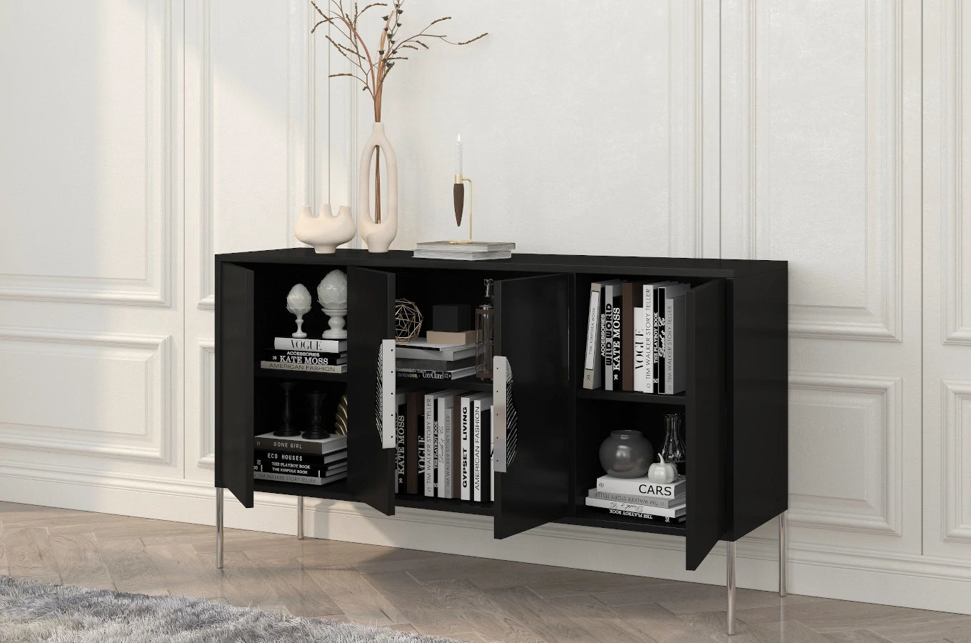 Comoda Ayana, Negru / Argintiu Arboteca