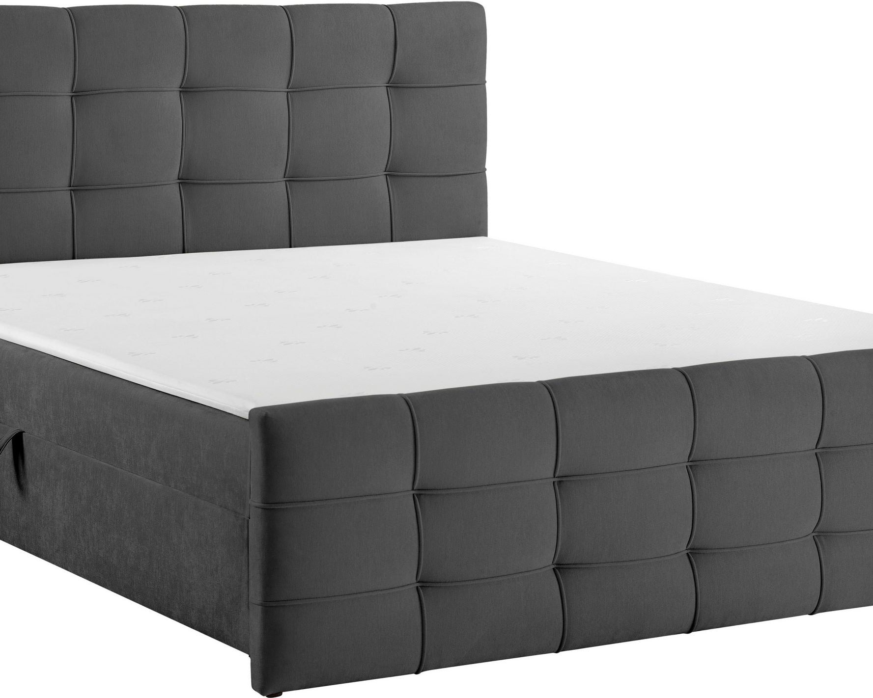 Pat boxspring Lilienne, 180×200 cm, ladă depozitare, saltea H3 + topper Arboteca