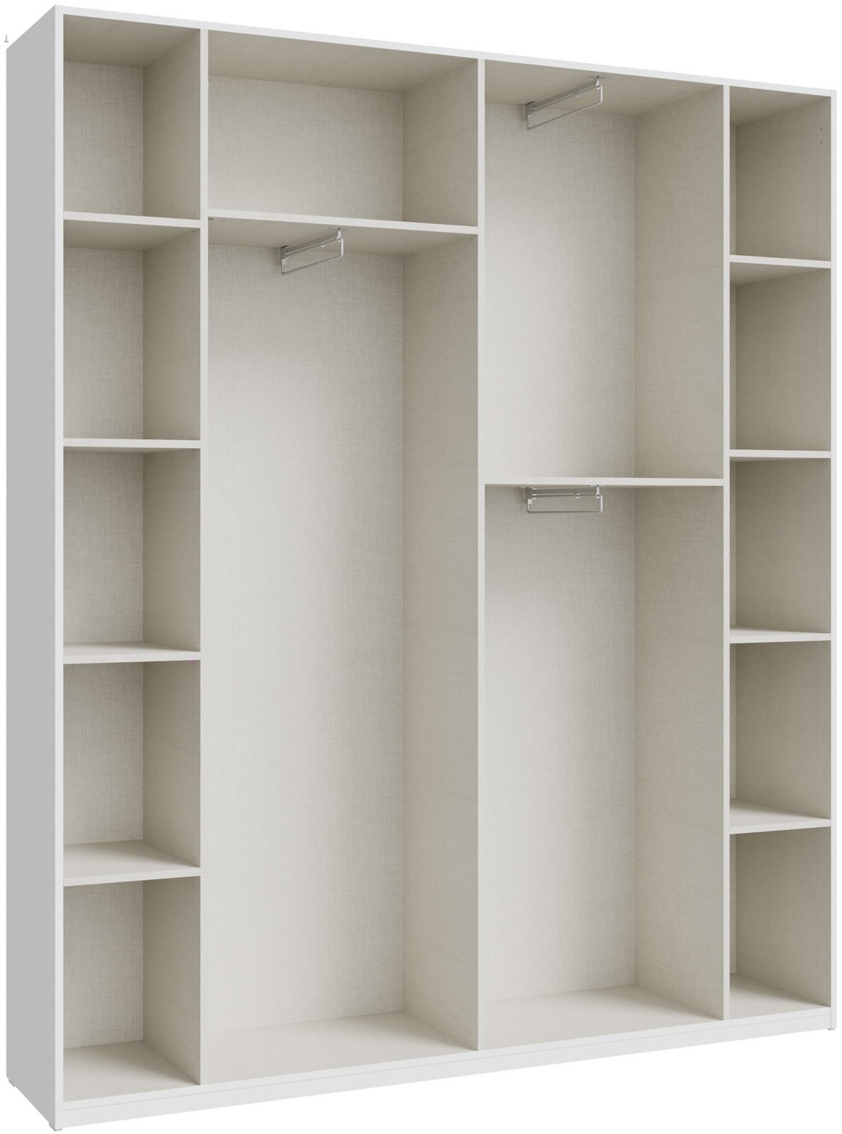 Dulap Forte cu 4 uși, alb, 177×210×42 cm, adâncime redusă Arboteca