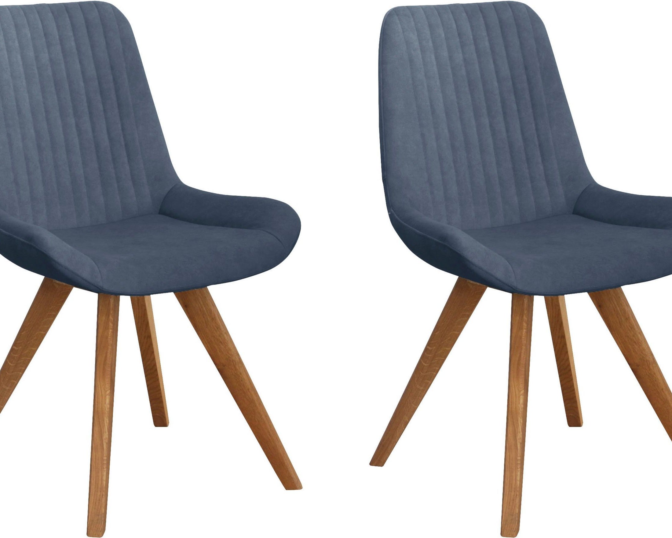 Set de 6 scaune „Bratislava” – lemn masiv FSC®, velur catifelat, nuanță albastru „Cloud 74” Arboteca