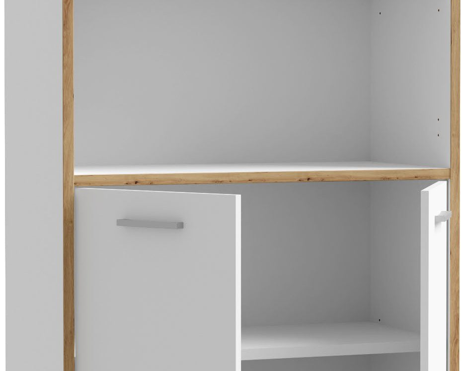 Dulap pentru birou Keflav, 2 uși, 5 rafturi, PAL FSC®, 84,5×41,5×226,5 cm Arboteca