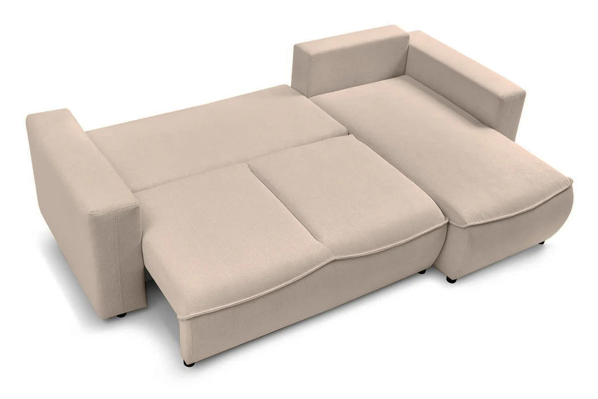 Colțar Extensibil HALSON, cu ladă de depozitare, șezlong interschimbabil, 256x158x90 cm - Prestigehome.ro - Colțar - Prestige #color_Bej-Fjord