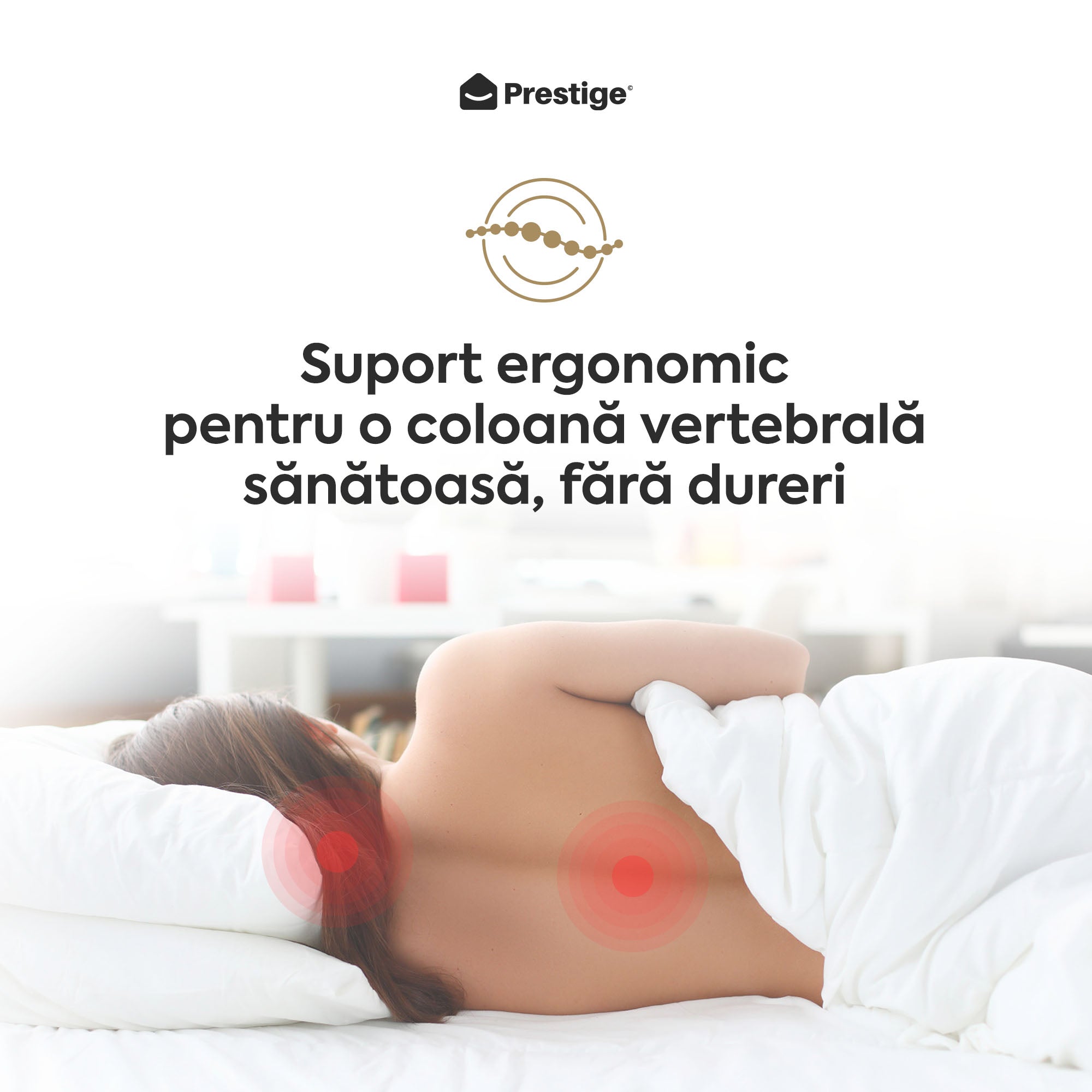 Saltea Ideal Sleep HOTEL SERIES LUX, superortopedică, cu spumă poliuretanică și arcuri, husă cu aerisire optimă, Grosime 25 cm - Prestige Home