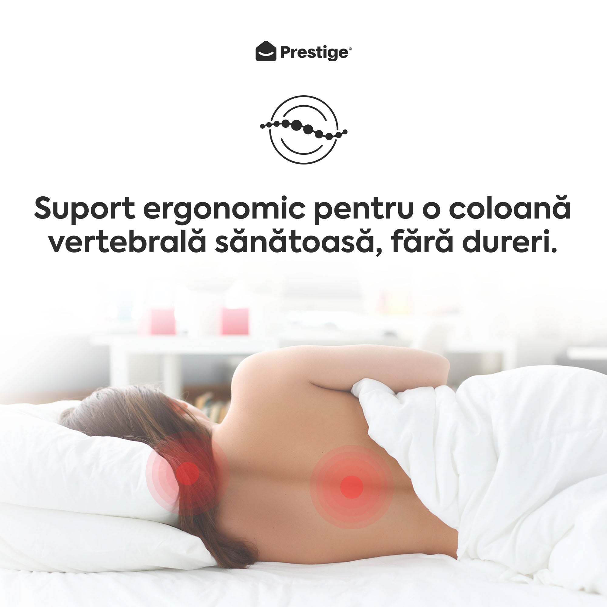 Saltea HYGENE THERAPY HYBRID, 7 zone de confort, Arcuri Individuale, husă detașabilă cu fermoar, lavabilă, superortopedică, Grosime 24 cm - Prestige Home