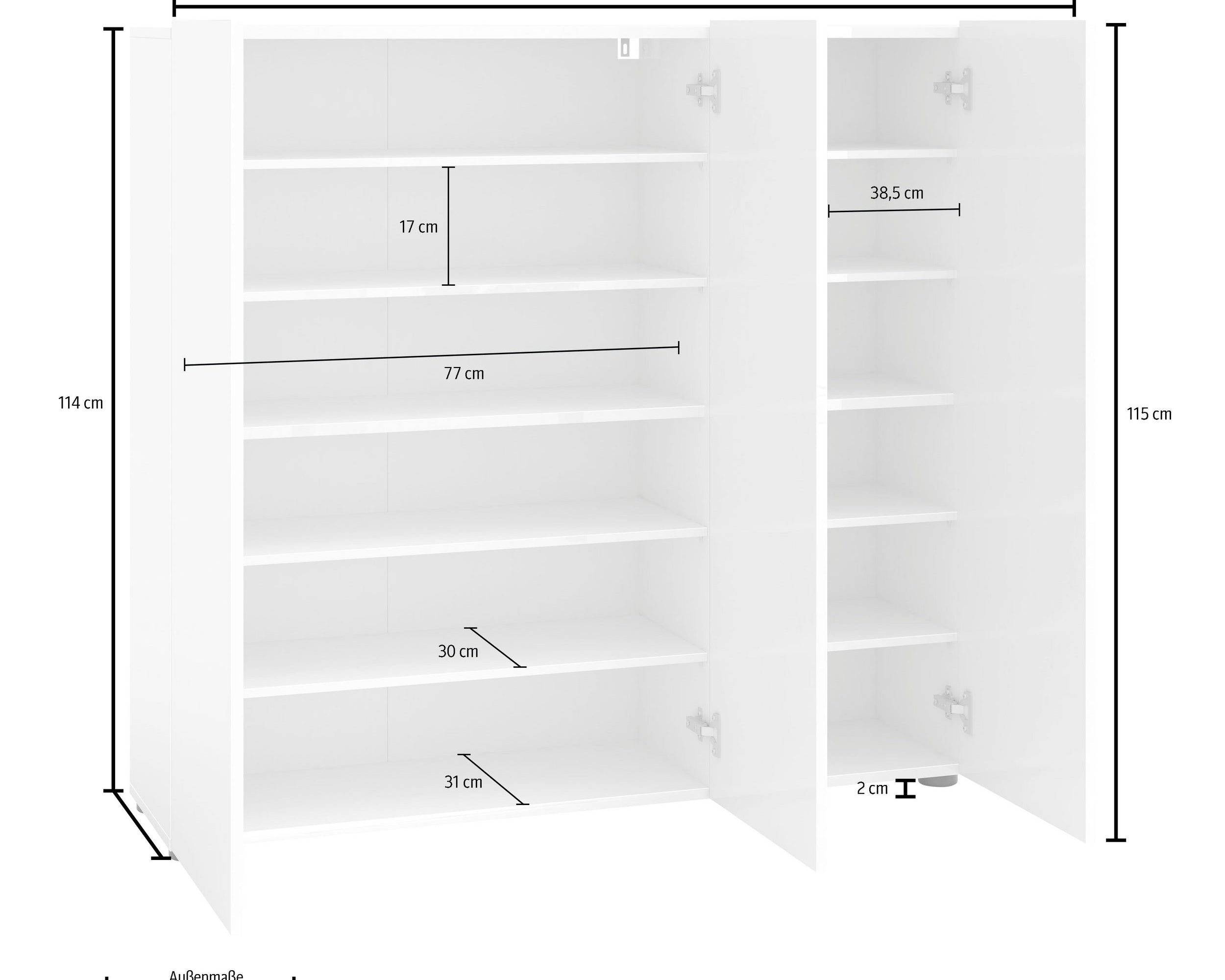 Pantofar Mister , Alb lucios , 120 cm latime Arboteca