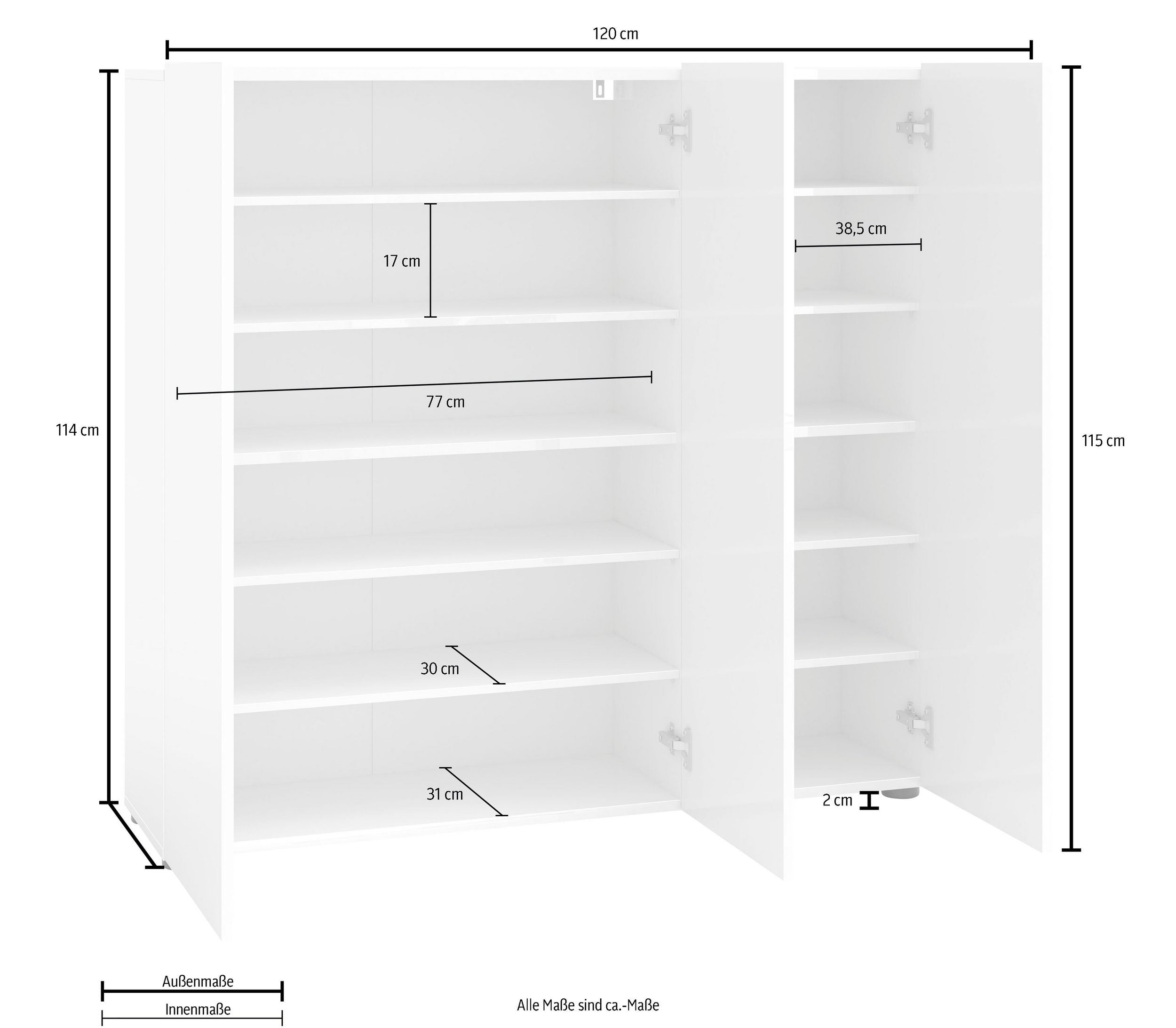 Pantofar Mister , Alb lucios , 120 cm latime Arboteca