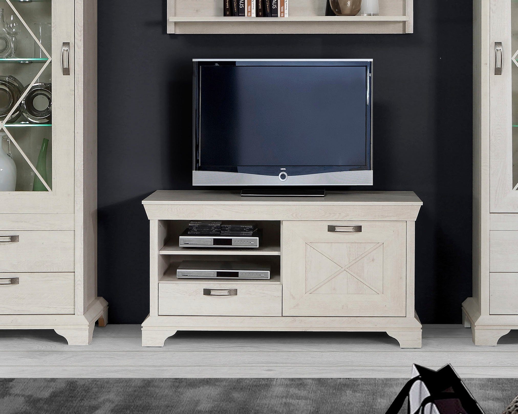 Comodă TV Kashmir, stil rustic, PAL , 122,7×48,2×66,6 cm Arboteca