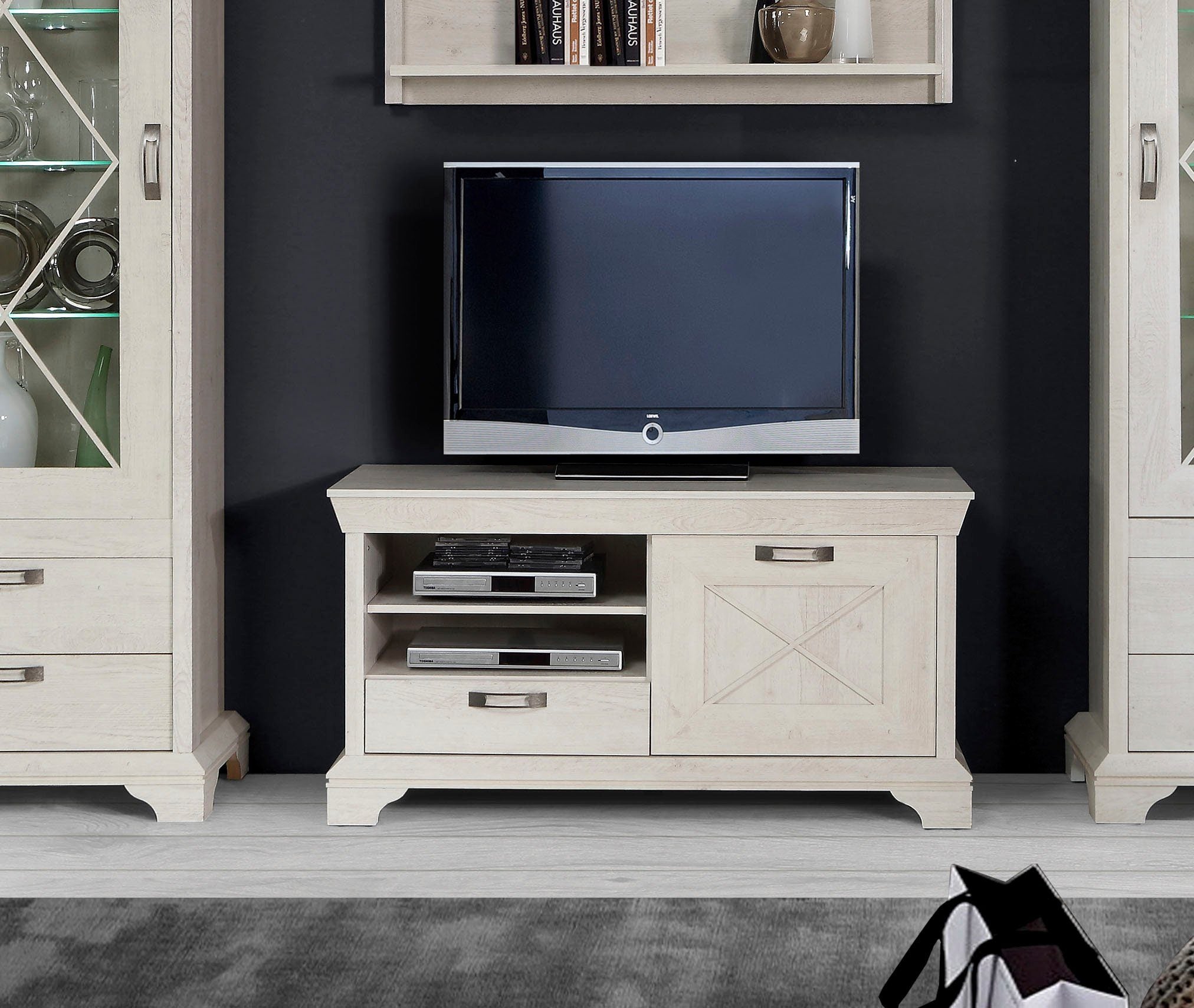 Comodă TV Kashmir, stil rustic, PAL , 122,7×48,2×66,6 cm Arboteca