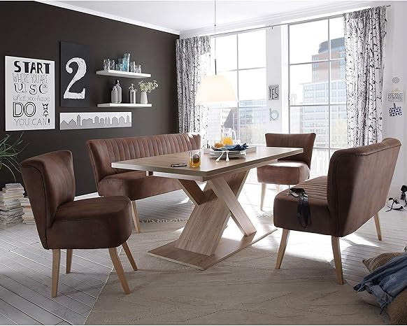 Bancă tapițată Marcel, living / dining, gri, stil modern, 184x87x66 cm Arboteca