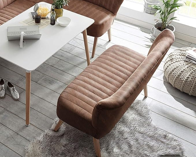 Bancă tapițată Marcel, living / dining, gri, stil modern, 184x87x66 cm Arboteca