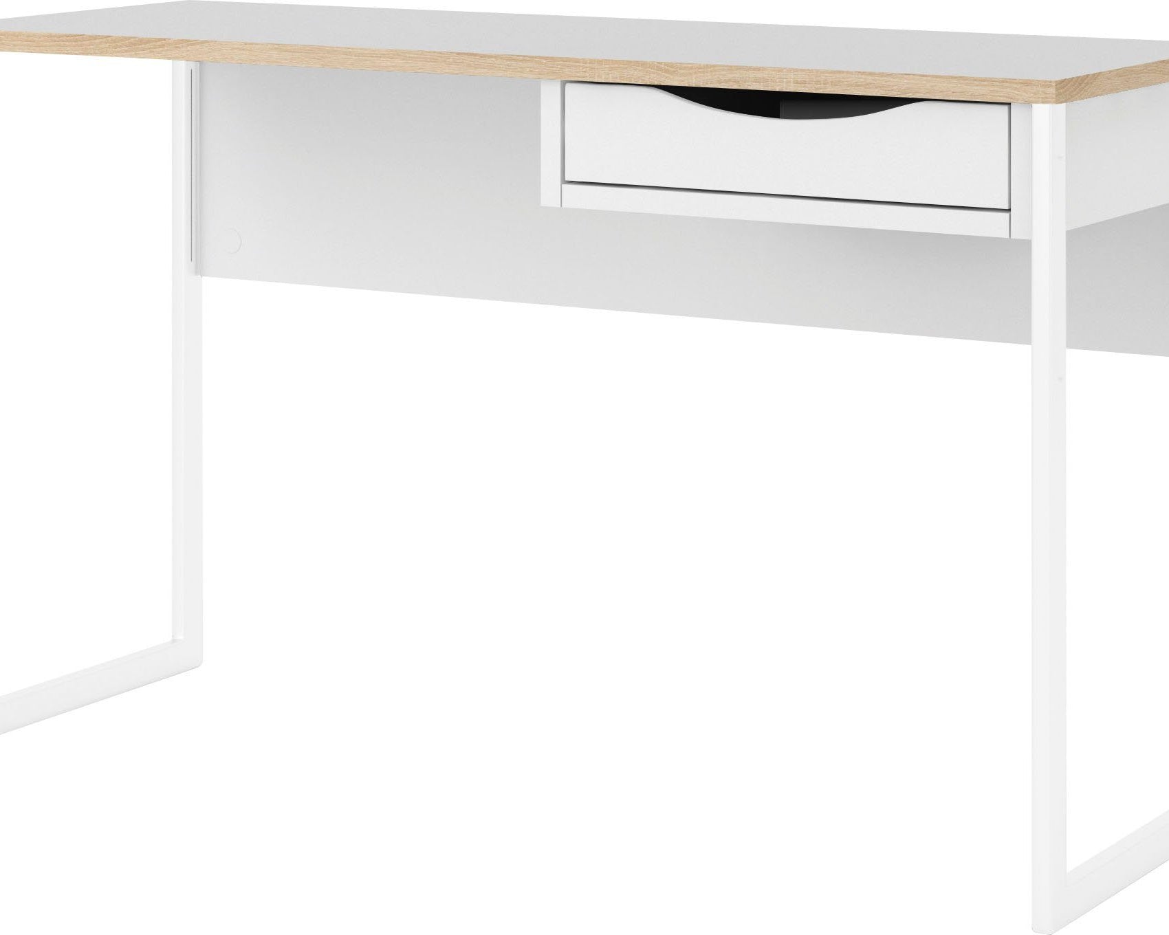 Birou Plus cu sertar, alb, 130 cm Arboteca