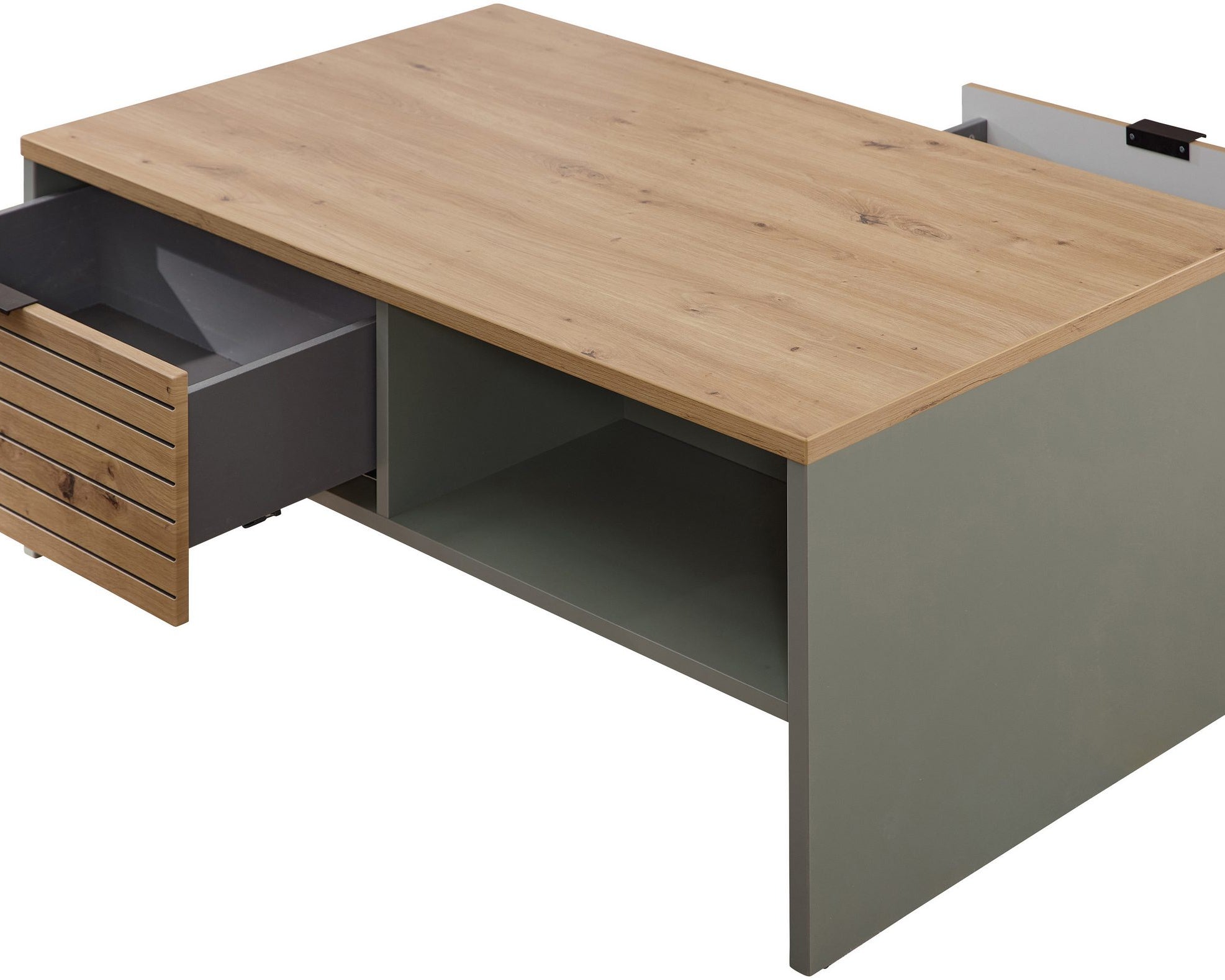 Măsuță de cafea INA, cu sertare și depozitare, PAL, 110×65×44 cm Arboteca