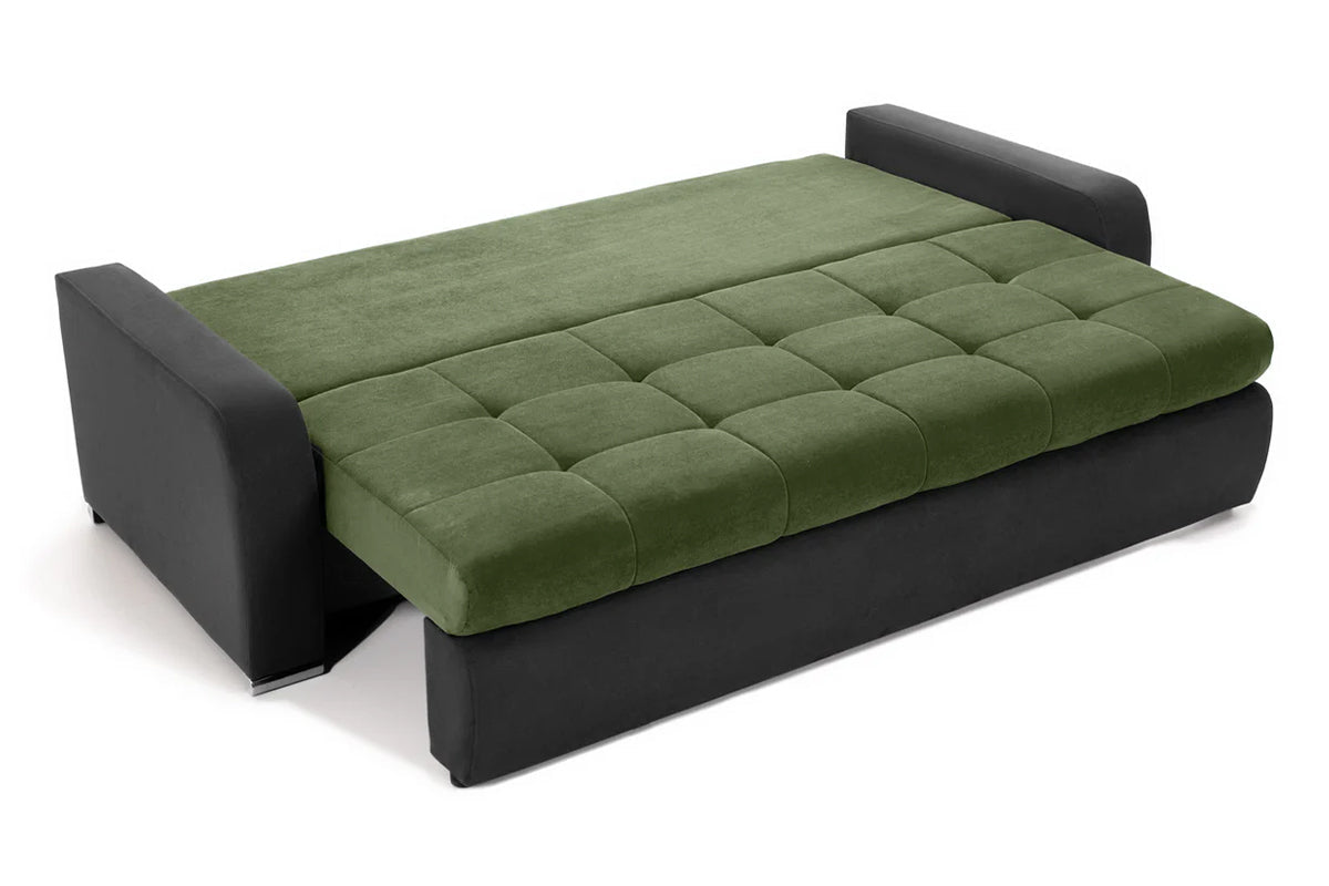 Canapea Extensibilă 3 locuri VENETIA, cu ladă de depozitare, 220x100x90 cm, #color_Verde-Gri-Inchis-Enjoy