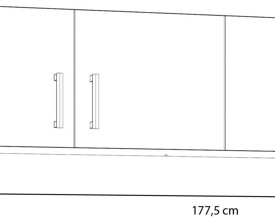 Suprapozabil pentru dulap, alb, 177,5x54,2x38,1 cm Arboteca