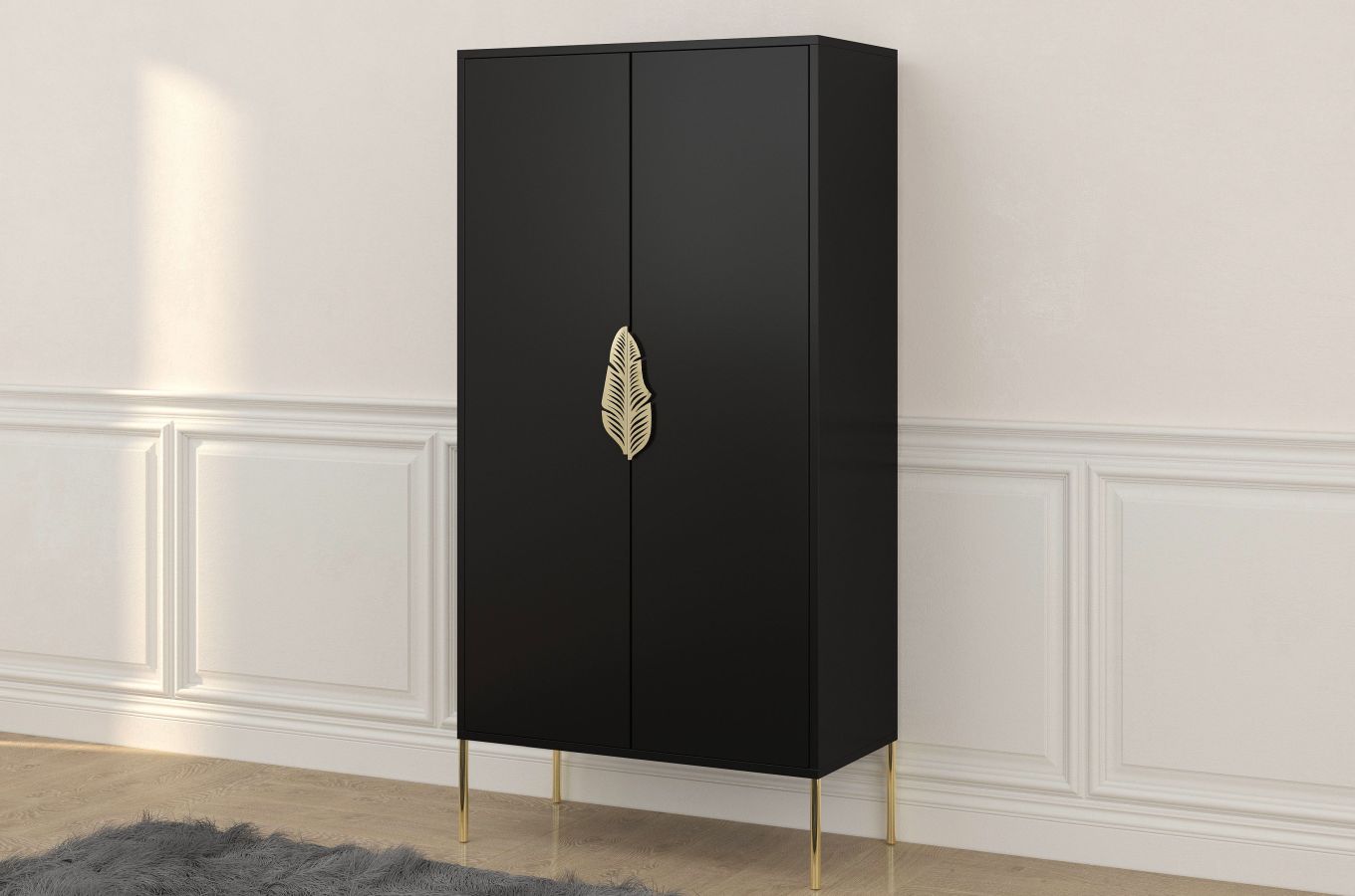 Comoda inalta Ayana, Negru / Auriu Arboteca