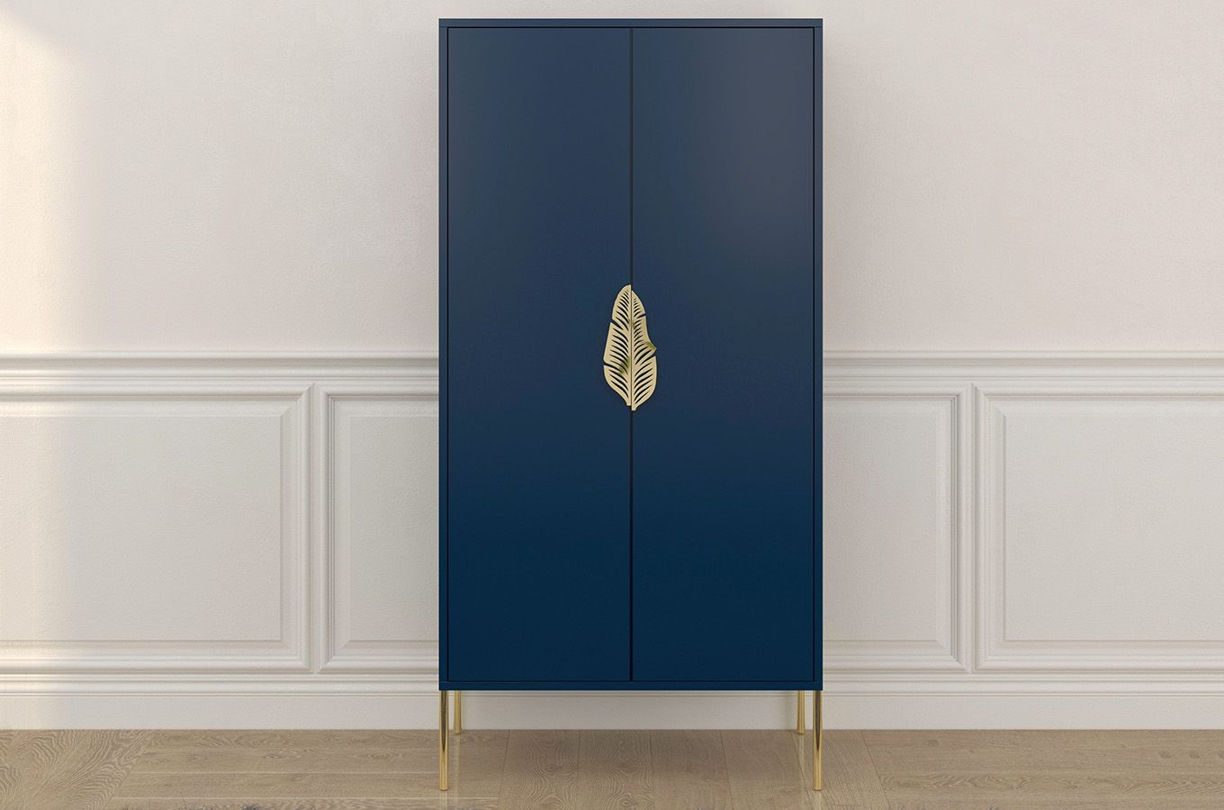 Comoda inalta Ayana, Albastru / Auriu Arboteca