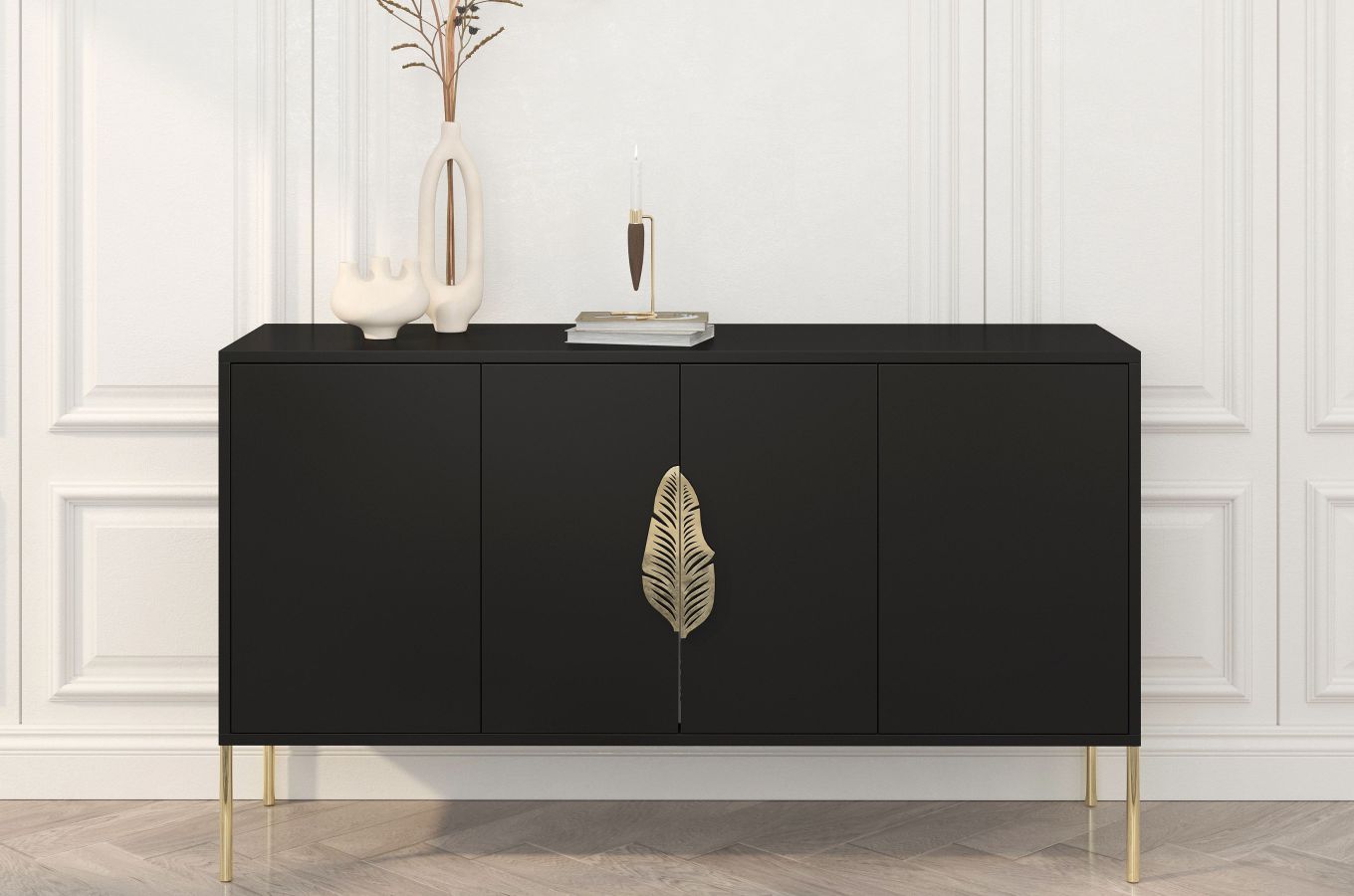 Comoda Ayana, Negru / Auriu Arboteca